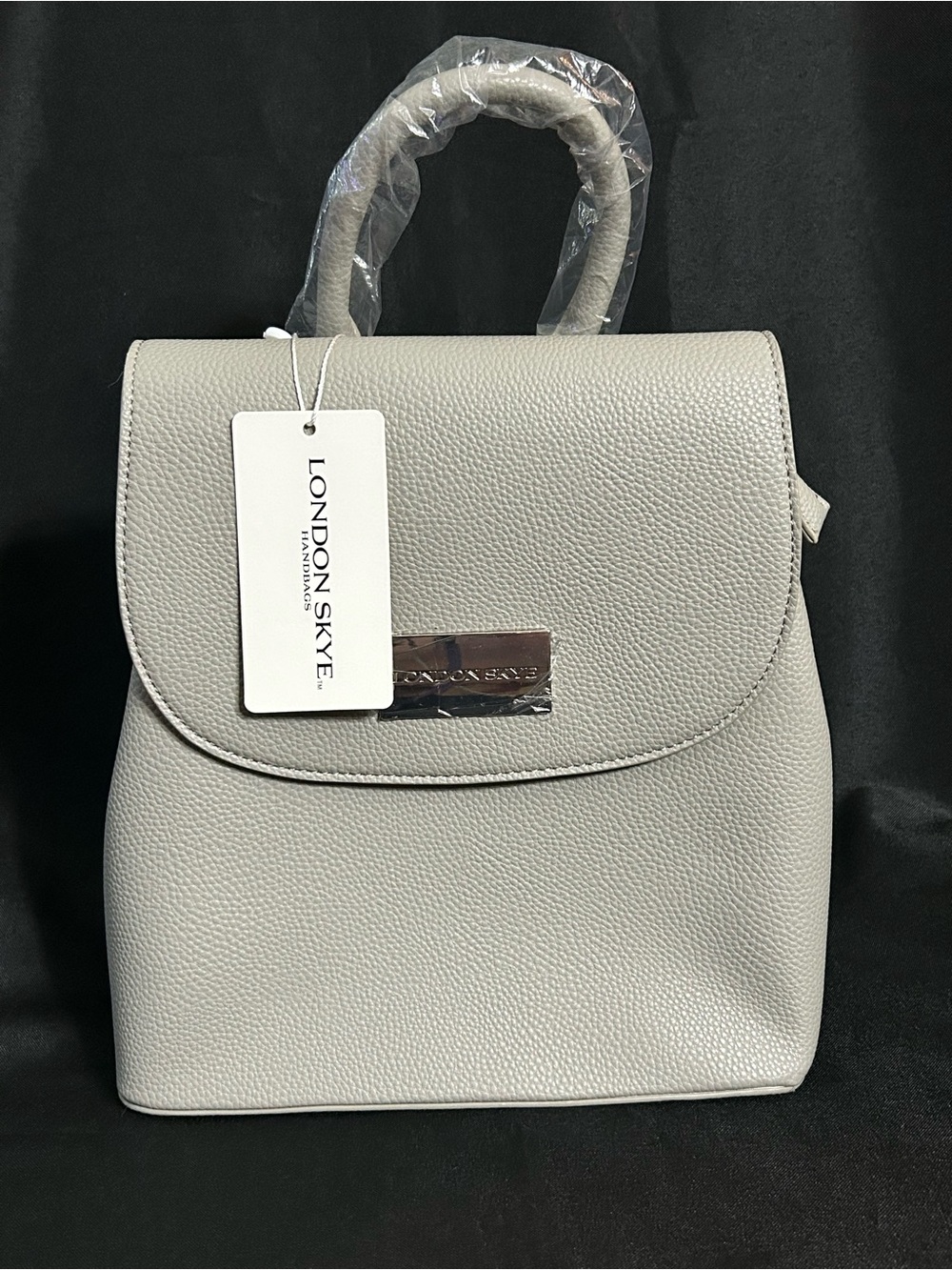 London Skye Women's Grey Top-Handle Backpack Travel Bag